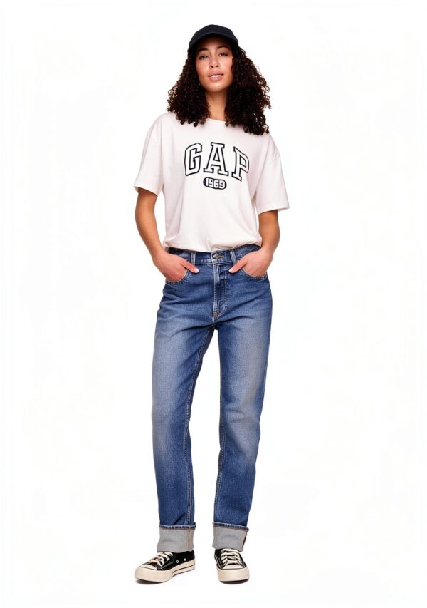 T-shirt GAP femme coton doux logo classique manches courtes-1