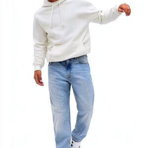 Jean Droit Gap Homme Délavé Clair Denim Confortable-0