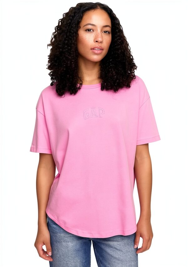 Chemise GAP Femme Coton Doux Manches Courtes Logo-0