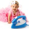 Mini Fer Électrique Enfant Qcwwy Jouet Rose et Jeu Réaliste Sécurisé-3
