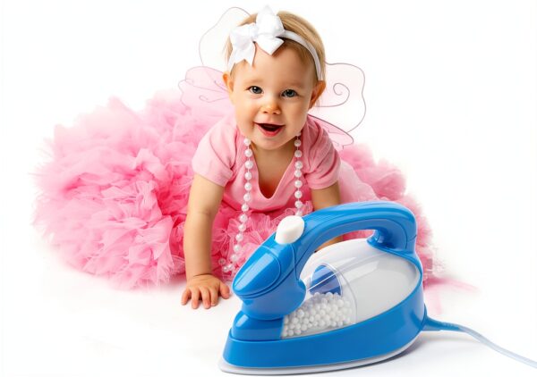 Mini Fer Électrique Enfant Qcwwy Jouet Rose et Jeu Réaliste Sécurisé-3