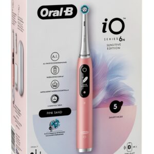 Oral‑B iO 6 Sensitive Edition – 5 modes, 2 brosses, couleur sable rose-0