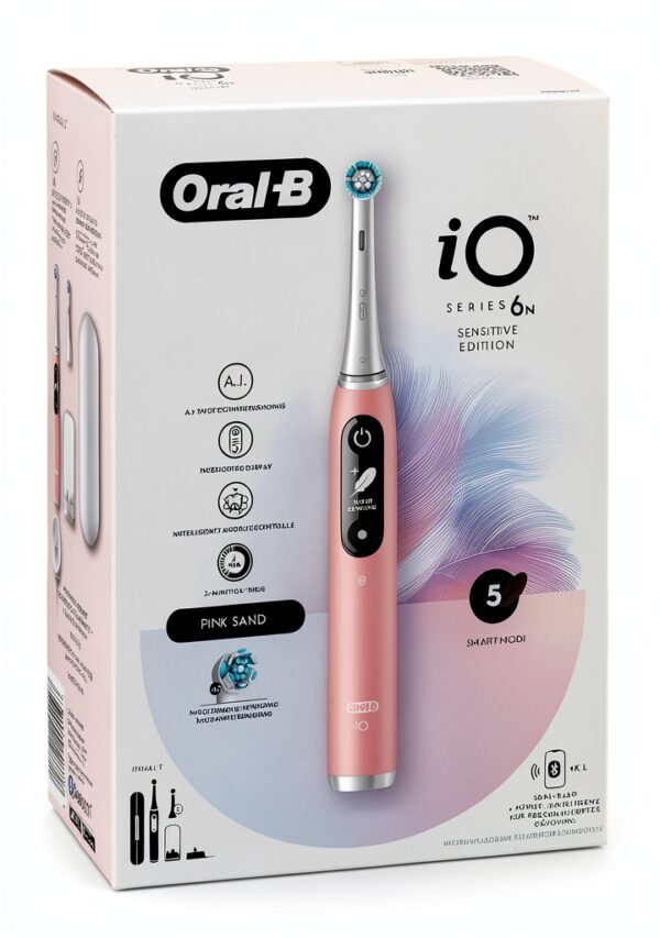 Oral‑B iO 6 Sensitive Edition – 5 modes, 2 brosses, couleur sable rose-0
